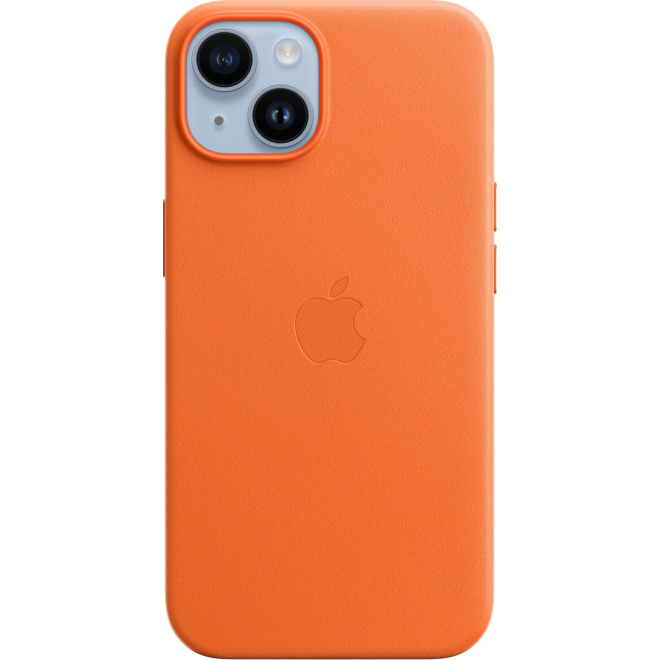 Official Apple Leather Case - Δερμάτινη Θήκη με MagSafe Apple iPhone 14 - Orange