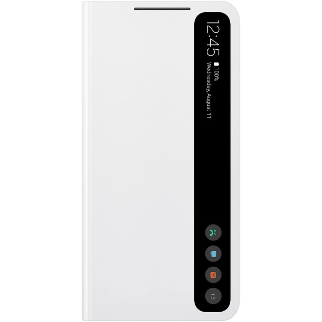 Official Samsung Smart Clear View Cover - Θήκη Flip με Ενεργό Πορτάκι Samsung Galaxy S21 FE 5G - White