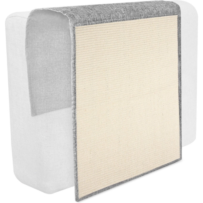 Ονυχοδρόμιο Navaris Cat Scratch Mat Sofa Shield Προστατευτικό Καναπέ από Γρατζουνιές Γάτας 130 x 45 cm Light Grey / White
