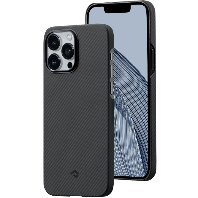 Pitaka MagEZ Case 3 - MagSafe Θήκη Aramid Fiber Body Apple iPhone 14 Pro - 0.95mm - 600D - Black / Grey / Twill