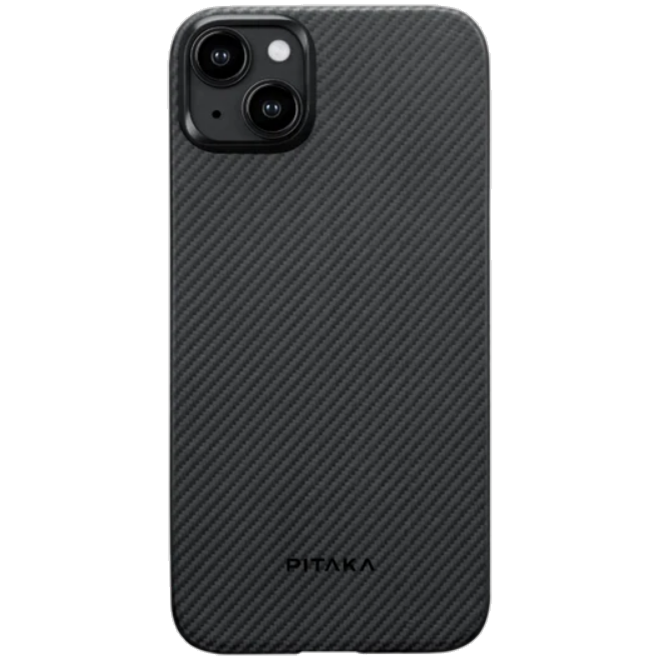 Pitaka MagEZ Case 4 - MagSafe Θήκη Aramid Fiber Body Apple iPhone 15 - 0.95mm - 600D - Black / Grey / Twill