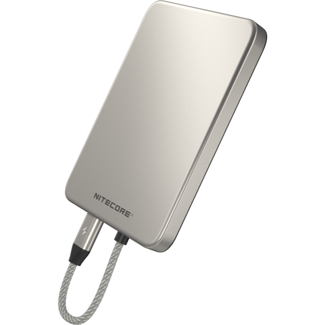 PowerBank Nitecore Pocket 5 Αδιάβροχο IPX7 Ενσύρματο 5.000mAh με MagSafe / 1 x Θύρα x Type-C & Ενσωματωμένο Καλώδιο Type-C 22.5W Titanium Gray