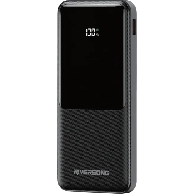 PowerBank Riversong Horizon 10 Pro 10.000 mAh με Θύρες 1 x Type-C / 1 x USB-A & Eνσωματωμένα Καλώδια 1 x Type-C / 1 x Lightning 22.5W Black