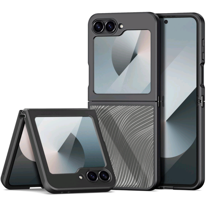 Premium Ημιδιάφανη Σκληρή Θήκη - Samsung Galaxy Z Flip6 - DuxDucis Aimo Series - Black