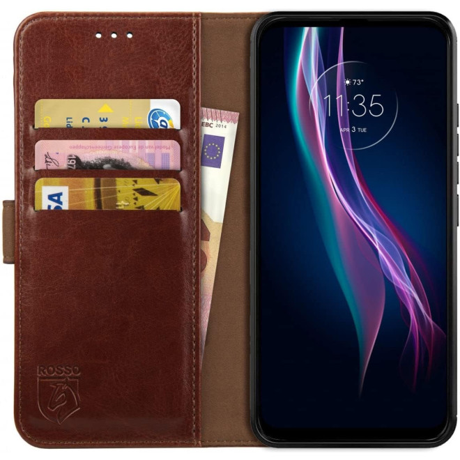 PU Θήκη Πορτοφόλι - Motorola One Fusion Plus - Rosso Element - Brown