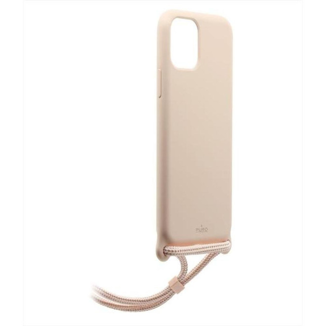 Puro ICON Cross Body Θήκη Σιλικόνης με Λουράκι Λαιμού Apple iPhone 11 - Rose