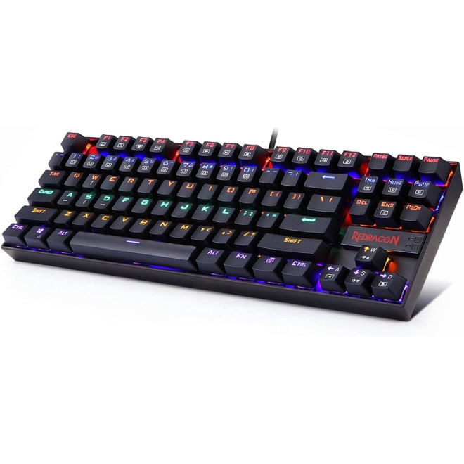 Redragon K552 RGB Kumara Mechanical Gaming Keyboard - Ενσύρματο RGB Gaming Μηχανικό Πληκτρολόγιο Tenkeyless με Outemu Blue Διακόπτες - US - Black