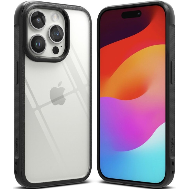 Ringke Fusion Bold - Σκληρή Διάφανη Θήκη με TPU Bumper - Apple iPhone 15 Pro Max - Black 