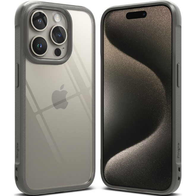 Ringke Fusion Bold - Σκληρή Διάφανη Θήκη με TPU Bumper - Apple iPhone 15 Pro Max - Gray