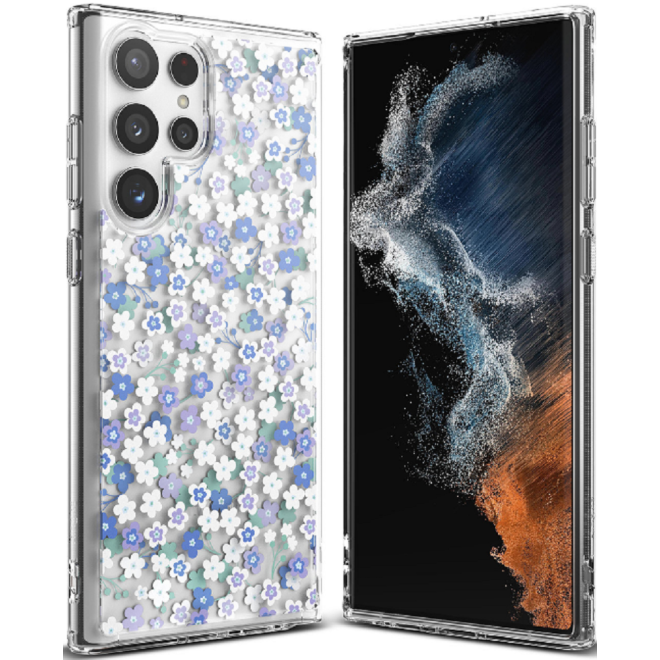 Ringke Fusion Design Armored - Ανθεκτική Σκληρή Θήκη με TPU Bumper - Samsung Galaxy S22 Ultra 5G - Wild Flowers