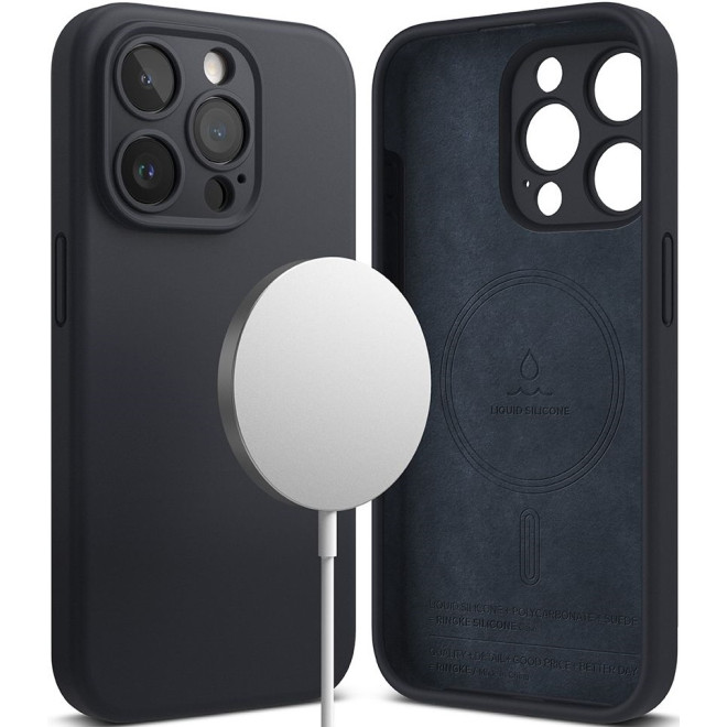 Ringke Silicone Magnetic - Ανθεκτική MagSafe Θήκη Σιλικόνης - Apple iPhone 15 Pro Max - Deep Blue