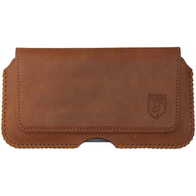 Rosso Deluxe Belt Case - Universal Δερμάτινη Θήκη Ζώνης για Smartphones / Κινητά - 16 x 8 cm - Brown