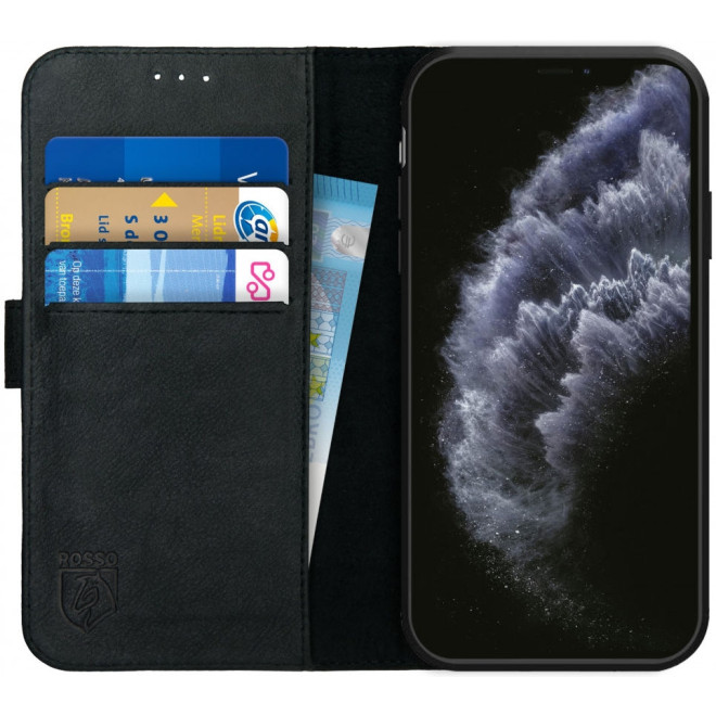 Rosso Deluxe Δερμάτινη Θήκη Πορτοφόλι Apple iPhone 11 Pro - Black