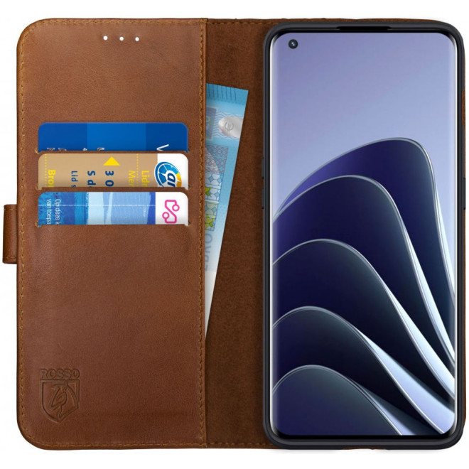 Rosso Deluxe Δερμάτινη Θήκη Πορτοφόλι OnePlus 10 Pro - Brown