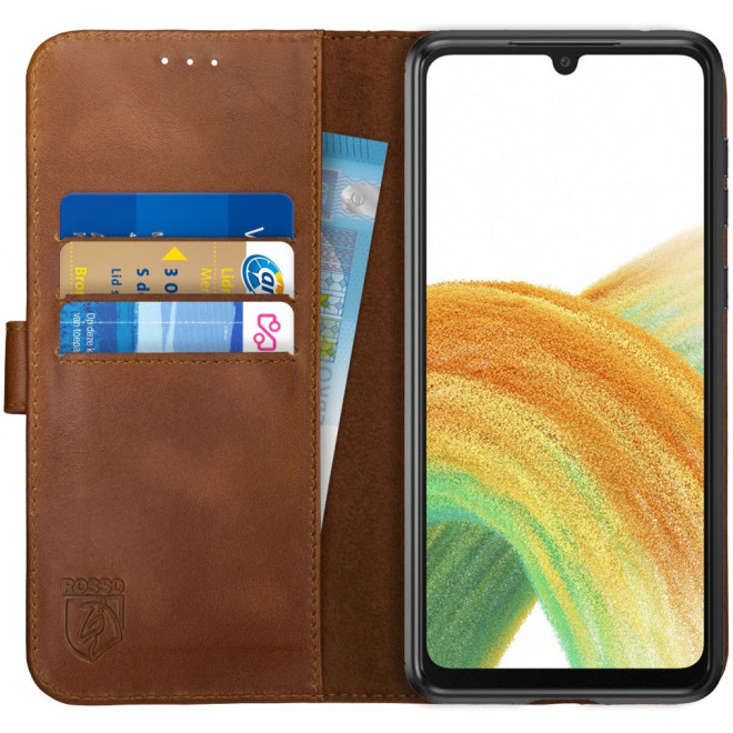 Rosso Deluxe Δερμάτινη Θήκη Πορτοφόλι Samsung Galaxy A33 5G - Brown