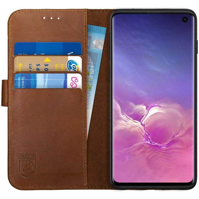 Rosso Deluxe Δερμάτινη Θήκη Πορτοφόλι Samsung Galaxy S10 - Brown