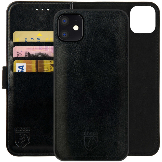 Rosso Element 2 in 1 - PU Θήκη Πορτοφόλι Apple iPhone 12 / 12 Pro - Black