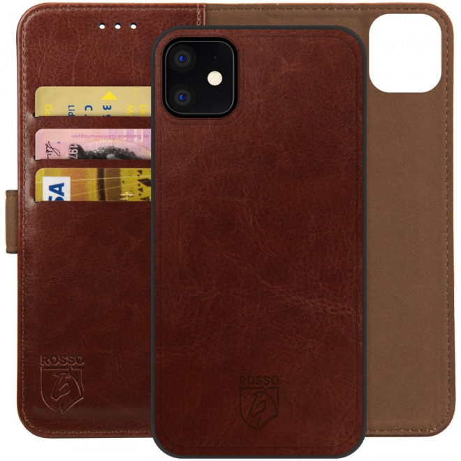 Rosso Element 2 in 1 - PU Θήκη Πορτοφόλι Apple iPhone 12 / 12 Pro - Brown