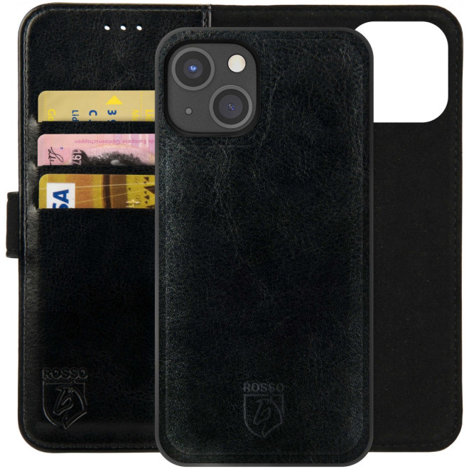 Rosso Element 2 in 1 - PU Θήκη Πορτοφόλι Apple iPhone 13 - Black