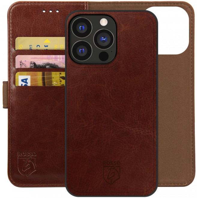 Rosso Element 2 in 1 - PU Θήκη Πορτοφόλι Apple iPhone 13 Pro - Brown