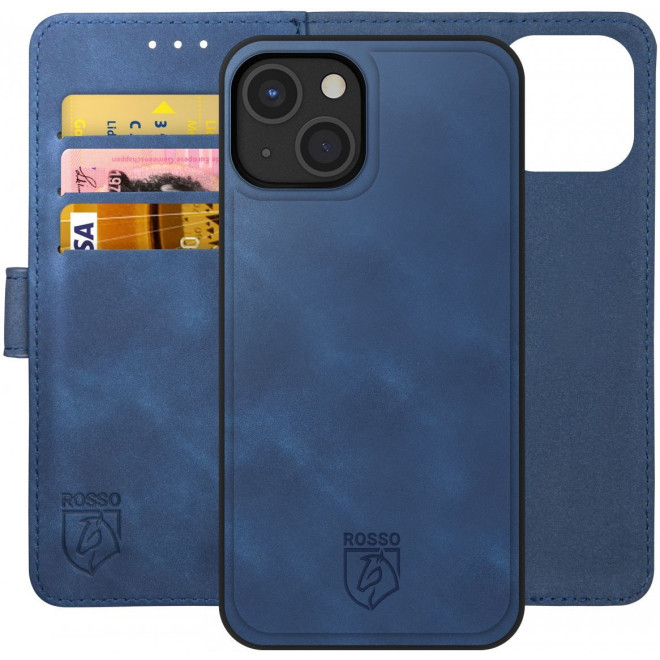 Rosso Element 2 in 1 - PU Θήκη Πορτοφόλι Apple iPhone 14 - Blue