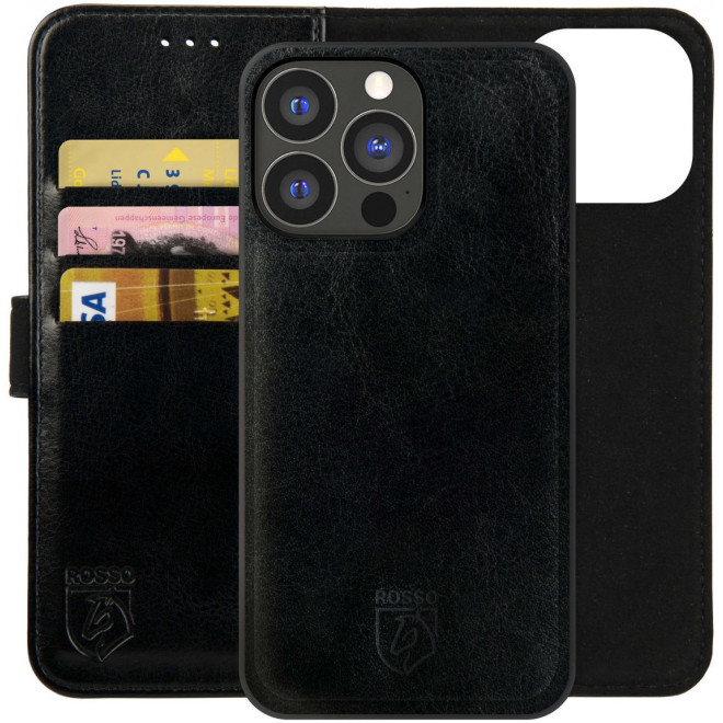 Rosso Element 2 in 1 - PU Θήκη Πορτοφόλι Apple iPhone 14 Pro - Black