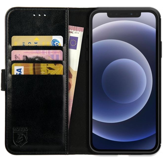Rosso Element PU Θήκη Πορτοφόλι Apple iPhone 12 - Black