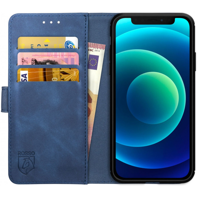 Rosso Element PU Θήκη Πορτοφόλι Apple iPhone 12 mini - Blue
