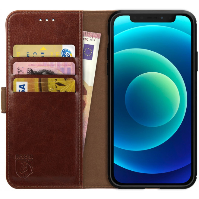 Rosso Element PU Θήκη Πορτοφόλι Apple iPhone 12 mini - Brown