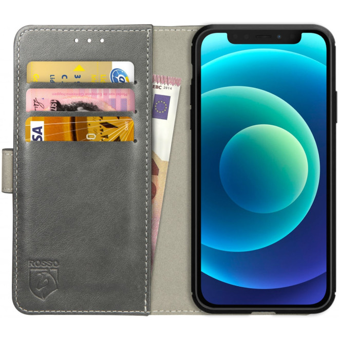 Rosso Element PU Θήκη Πορτοφόλι Apple iPhone 12 mini - Grey