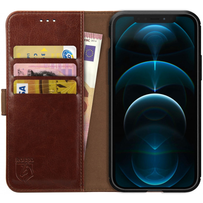 Rosso Element PU Θήκη Πορτοφόλι Apple iPhone 12 Pro Max - Brown