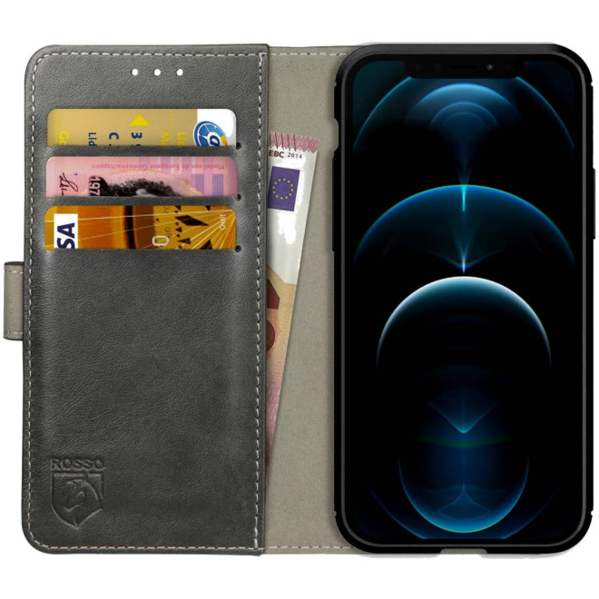 Rosso Element PU Θήκη Πορτοφόλι Apple iPhone 12 Pro Max - Grey