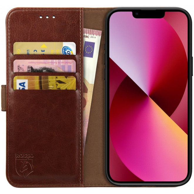 Rosso Element PU Θήκη Πορτοφόλι Apple iPhone 13 - Brown
