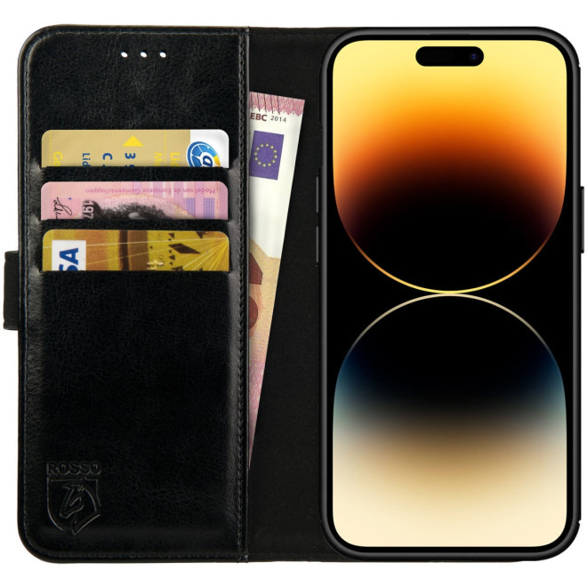 Rosso Element PU Θήκη Πορτοφόλι Apple iPhone 14 Pro Max - Black