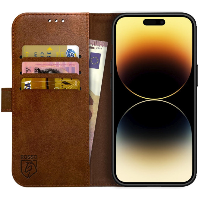 Rosso Element PU Θήκη Πορτοφόλι Apple iPhone 14 Pro Max - Brown
