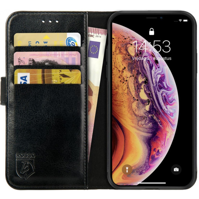 Rosso Element PU Θήκη Πορτοφόλι Apple iPhone X / XS - Black