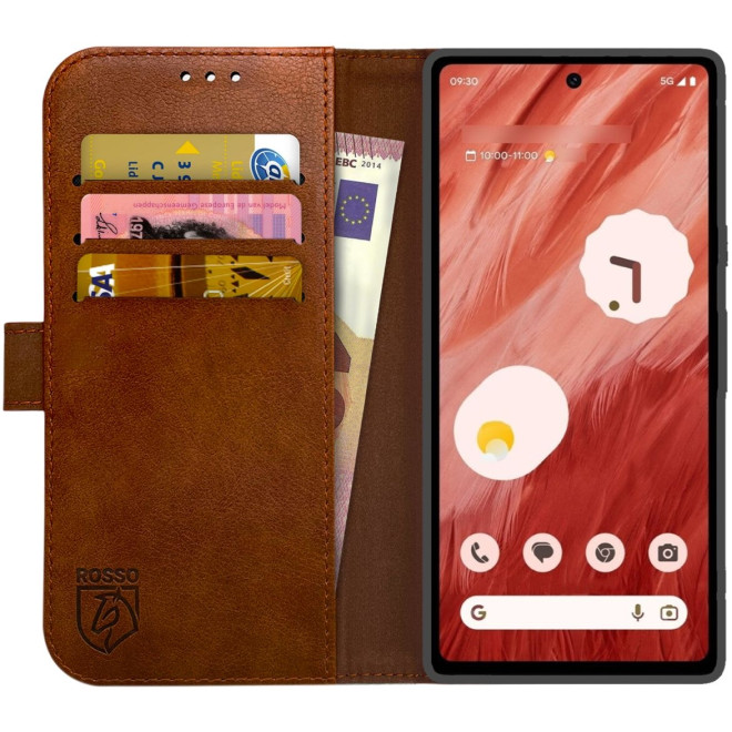 Rosso Element PU Θήκη Πορτοφόλι Google Pixel 7a - Brown