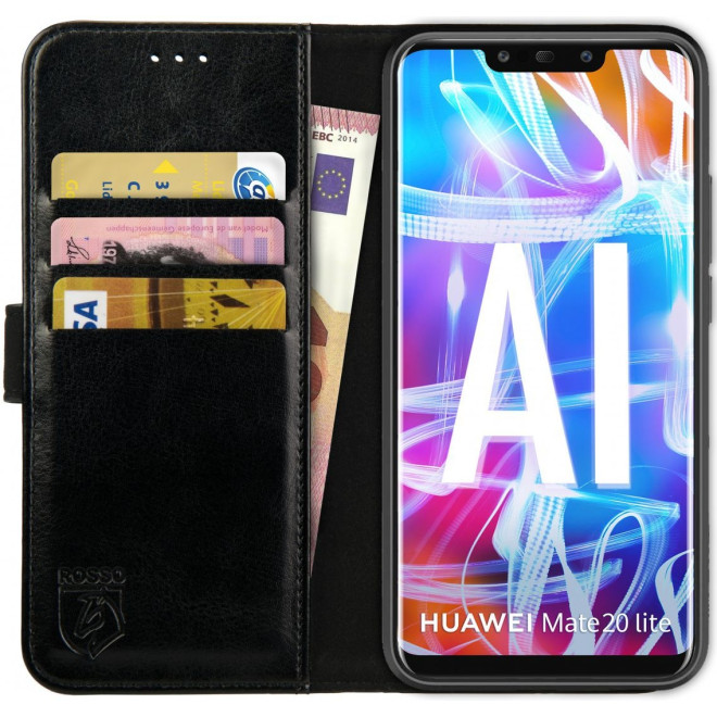 Rosso Element PU Θήκη Πορτοφόλι Huawei Mate 20 Lite - Black