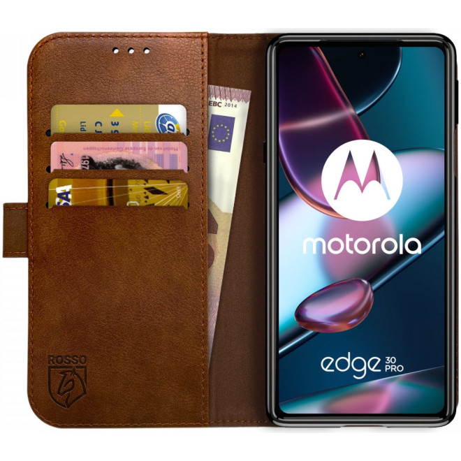 Rosso Element PU Θήκη Πορτοφόλι Motorola Edge 30 Pro - Brown