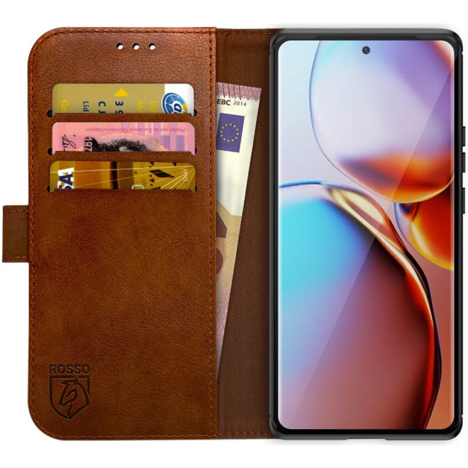 Rosso Element PU Θήκη Πορτοφόλι Motorola Edge 40 Pro - Brown
