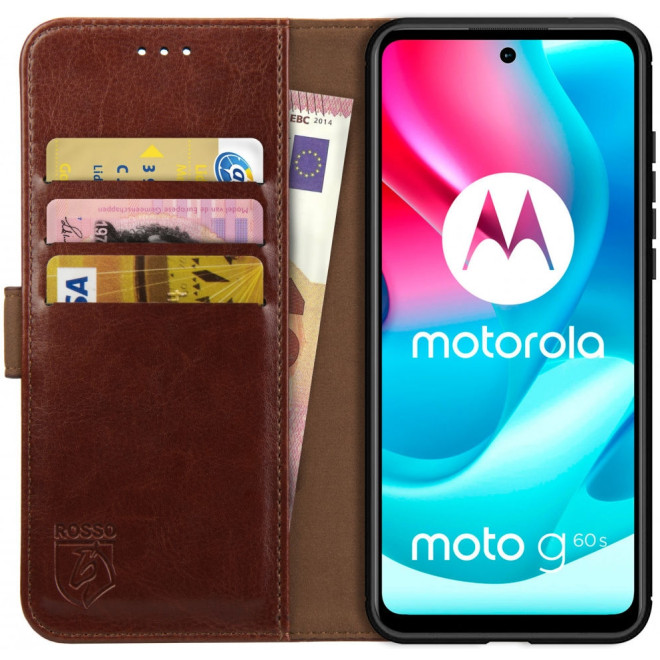 Rosso Element PU Θήκη Πορτοφόλι Motorola Moto G60S - Brown