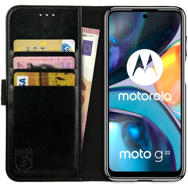 Rosso Element PU Θήκη Πορτοφόλι Motorola Moto G22 / E32 / E32s - Black