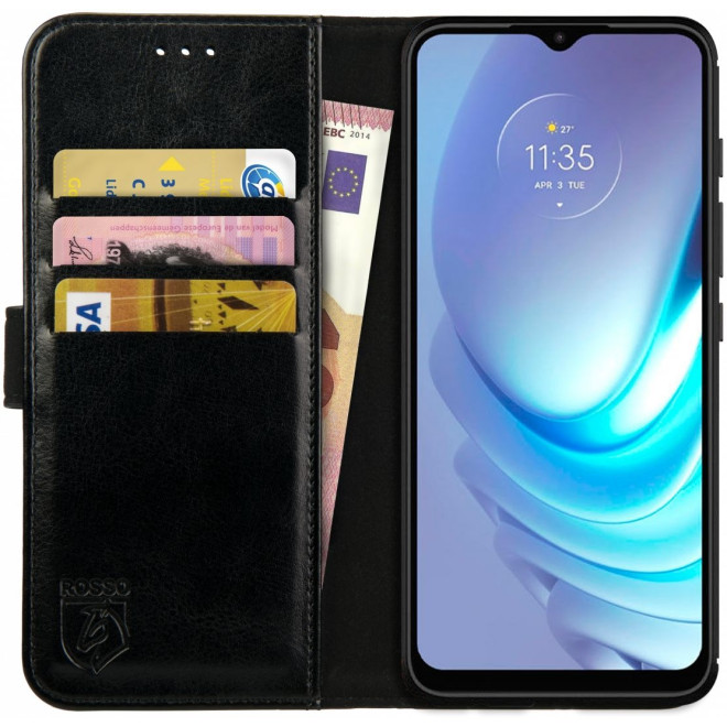 Rosso Element PU Θήκη Πορτοφόλι Motorola Moto G50 4G - Black
