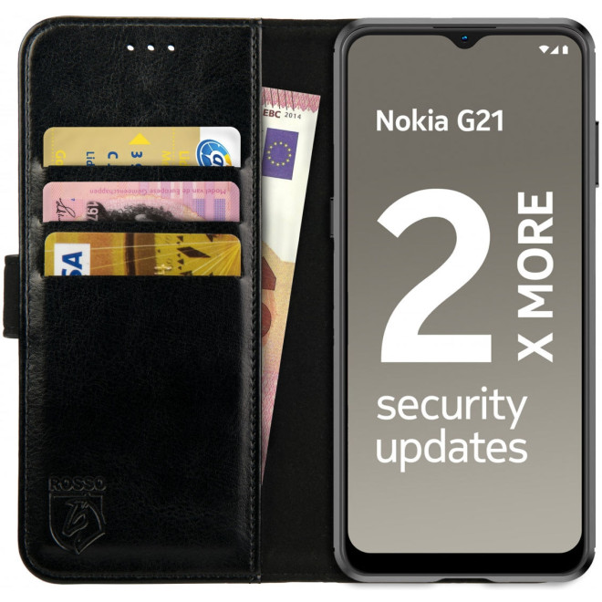 Rosso Element PU Θήκη Πορτοφόλι Nokia G21 / G11 - Black