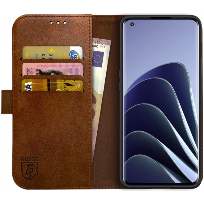 Rosso Element PU Θήκη Πορτοφόλι OnePlus 10 Pro - Brown