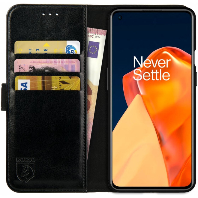 Rosso Element PU Θήκη Πορτοφόλι OnePlus 9 - Black