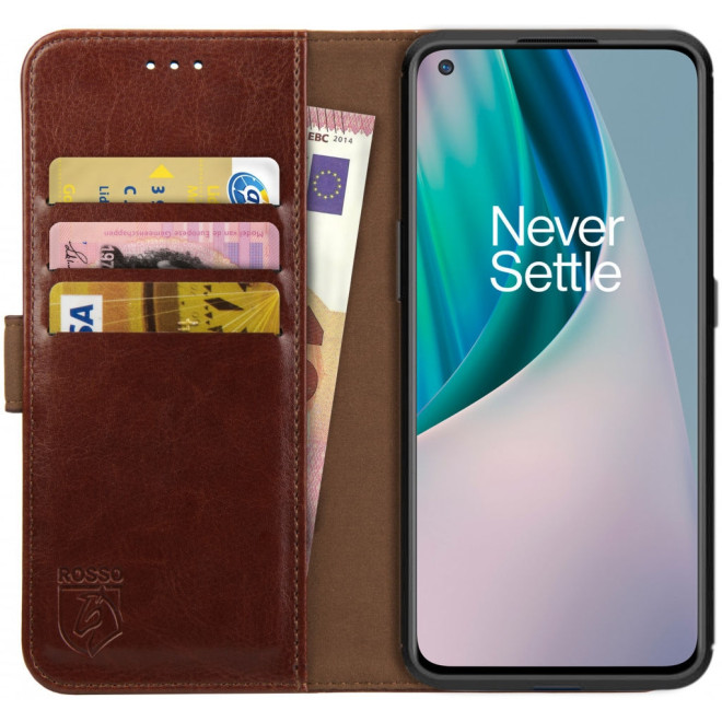 Rosso Element PU Θήκη Πορτοφόλι OnePlus Nord N10 5G - Brown