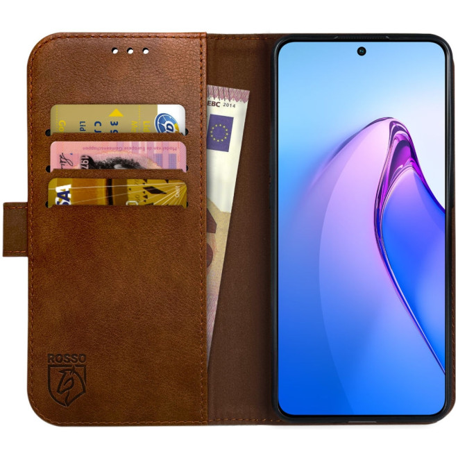 Rosso Element PU Θήκη Πορτοφόλι Oppo Reno8 Pro - Brown