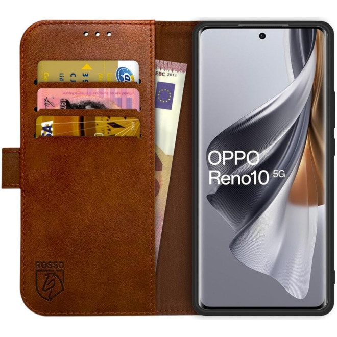 Rosso Element PU Θήκη Πορτοφόλι Oppo Reno10 - Brown