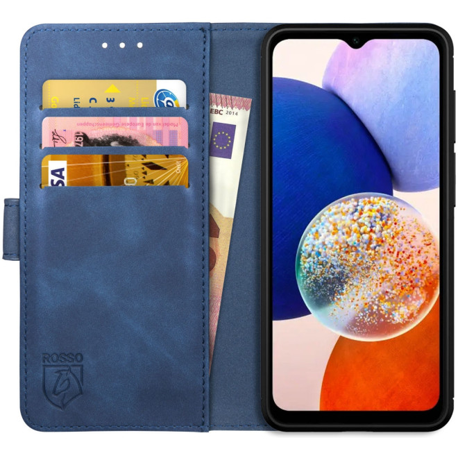 Rosso Element PU Θήκη Πορτοφόλι Samsung Galaxy A14 - Blue
